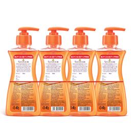 Santoor Classic Gentle Hand Wash Pump with Natural Goodness of Sandalwood & Tulsi| Rich Lathering Formula With Anti-Bacterial Properties| Soft on Hands| Soothes & Hydrates Skin (200ml, Pack of 4)