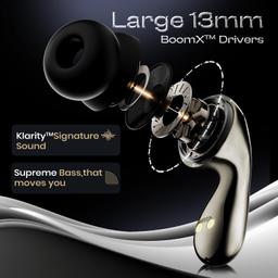 Boult Newly Launched Klarity 1 in Ear TWS Earbuds with 80Hrs Playtime, Liquid Metal Body, Dual Device Pairing, 4 Mics ENC, 45ms Low Latency, 13mm Bass Drivers Ear Buds Bluetooth 5.4 (Skyline Grey)