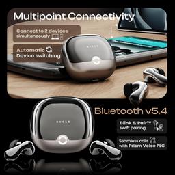 Boult Newly Launched Klarity 1 in Ear TWS Earbuds with 80Hrs Playtime, Liquid Metal Body, Dual Device Pairing, 4 Mics ENC, 45ms Low Latency, 13mm Bass Drivers Ear Buds Bluetooth 5.4 (Skyline Grey)