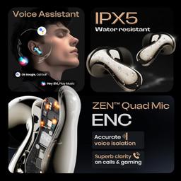 Boult Newly Launched Klarity 1 in Ear TWS Earbuds with 80Hrs Playtime, Liquid Metal Body, Dual Device Pairing, 4 Mics ENC, 45ms Low Latency, 13mm Bass Drivers Ear Buds Bluetooth 5.4 (Skyline Grey)