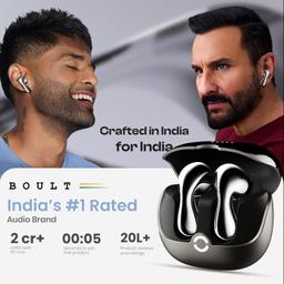 Boult Newly Launched Klarity 1 in Ear TWS Earbuds with 80Hrs Playtime, Liquid Metal Body, Dual Device Pairing, 4 Mics ENC, 45ms Low Latency, 13mm Bass Drivers Ear Buds Bluetooth 5.4 (Skyline Grey)