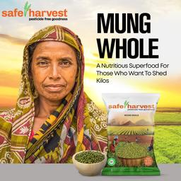 Safe Harvest Pesticide-Free Goodness Moong Green Whole Dal | Vegan | Gluten Free - 1kg