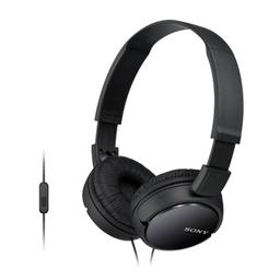 Sony MDR-ZX110AP Wired On-Ear Headphones with tangle free cable, 3.5mm Jack, Headset with Mic for phone calls  - (Black)