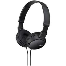 Sony MDR-ZX110AP Wired On-Ear Headphones with tangle free cable, 3.5mm Jack, Headset with Mic for phone calls  - (Black)