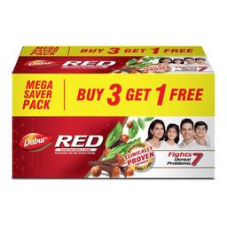 DABUR Red Toothpaste-600G (150Gx4)World'S No.1 Ayurvedic Paste|Fluoride Free|Helps In Bad Breath Treatment, Cavity Protection, Plaque Removal|For Whole Mouth Health|Power Of 13 Potent Ayurvedic Herbs
