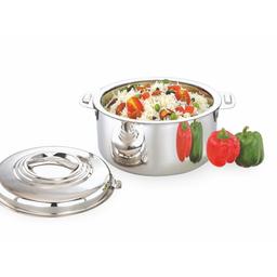 N-Duraa Stainless Steel Idli Maker with 4 Plates (16 Idly) Idli Cooker Pot & N - Duraa Hot & Cold Stainless Steel Casserole, 1500ML,