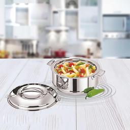 N-Duraa Stainless Steel Idli Maker with 4 Plates (16 Idly) Idli Cooker Pot & N - Duraa Hot & Cold Stainless Steel Casserole, 1500ML,