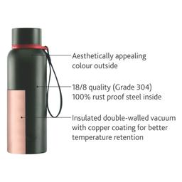 EX- Stainless Steel Color - Vacuum Insulated 24 Hours Hot & Cold Water Bottle, 1000 ML (Multi Colour)