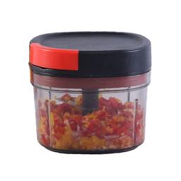 EX- Greenchef Mini Pro Chopper with 3 Sharp Stainless Steel Blades 600 ml, Anti Slip Silicone, Compact, Air Tight lid,