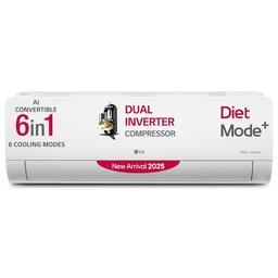 LG 2 Ton 3 Star DUAL Inverter Split AC (Copper, AI Convertible 6-in-1, Diet Mode+, Faster Cooling & Energy Saving, 4 Way Swing, HD Filter with Anti-Virus Protection, US-Q24ENXE, White)