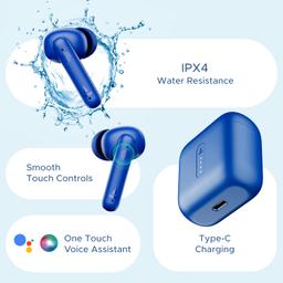 boAt Airdopes 141 ICC Edition Bluetooth Truly Wireless in Ear Earbuds with 42H Playtime,Low Latency Mode for Gaming, ENx Tech, IWP, IPX4 Water Resistance, Smooth Touch Controls(Thunder Blue)