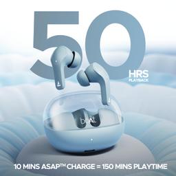 boAt Airdopes 311 Pro Truly Wireless in Ear Ear Buds w/Up to 50 HRS Playtime, Dual Mics with ENx™ Tech, 50 ms Low-Latency Beast™ Mode, ASAP™ Charging, IWP™ Tech(Dusk Blue)