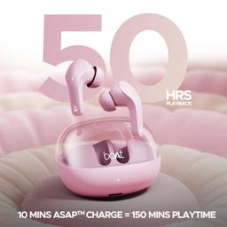 boAt Airdopes 311 Pro Truly Wireless in Ear Ear Buds w/Up to 50 HRS Playtime, Dual Mics with ENx™ Tech, 50 ms Low-Latency Beast™ Mode, ASAP™ Charging, IWP™ Tech(Lavender Rush)