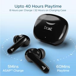 boAt Airdopes 120 Truly Wireless in Ear Ear Buds w/in Ear Detection, 40 hrs Playtime Quad Mics with ENx™ Tech, ASAP™ Charge, IWP™ Tech, Beast™ Mode with 65 ms Low Latency, BTv5.3 & IPX4(Active Black)