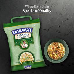 Daawat Biryani Basmati Rice, 5 Kg| World’s Longest Rice Grain expands 24mm* | Tasty, Non-sticky & Rich Aroma |Naturally Aged