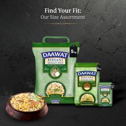 Daawat Biryani Basmati Rice, 5 Kg| World’s Longest Rice Grain expands 24mm* | Tasty, Non-sticky & Rich Aroma |Naturally Aged