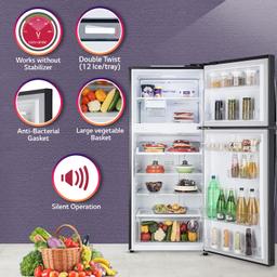 LG 412 L 1 Star Frost-Free Smart Inverter Double Door Refrigerator (GL-T432AESR, Ebony Sheen, Convertible & Door Cooling+)