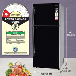 LG 412 L 1 Star Frost-Free Smart Inverter Double Door Refrigerator (GL-T432AESR, Ebony Sheen, Convertible & Door Cooling+)