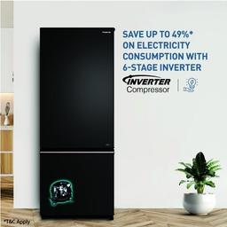 Panasonic NR-BK468BQKN 401l 2 Star Prime Convertible AI Econavi 6-Stage Smart Inverter Frost-Free Double Door Bottom Mount Refrigerator