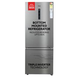 Haier 325 L, 3 Star, Convertible 14-in-1 Triple Inverter & Fan Motor Technology, with Display Frost Free Double Door Bottom Mount Refrigerator (HEB-333DS-P, Dazzle Steel,
