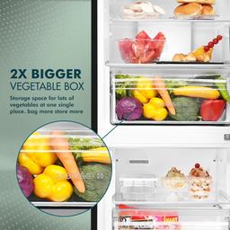 Haier 325 L, 3 Star, Convertible 14-in-1 Triple Inverter & Fan Motor Technology, with Display Frost Free Double Door Bottom Mount Refrigerator (HEB-333DS-P, Dazzle Steel,