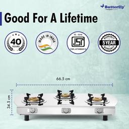 Butterfly Magnum Stainless Steel Lpg Stove, 3B