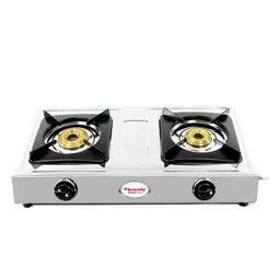 Butterfly Smart Stainless Steel 2 Burner Gas Stove, Manual Ignition, Sliver