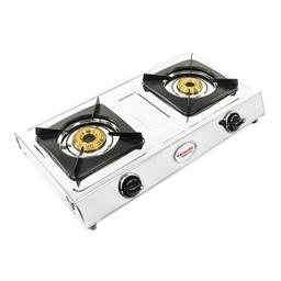 Butterfly Smart Stainless Steel 2 Burner Gas Stove, Manual Ignition, Sliver