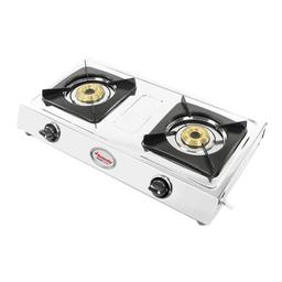 Butterfly Smart Stainless Steel 2 Burner Gas Stove, Manual Ignition, Sliver