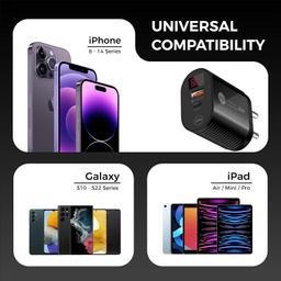 IVON 20W PD + 3.4A USB Wall Charger Adapter with Digital LED & Quick Charge 3.0 Compatible with Smartphones, Tablets, iPads etc.