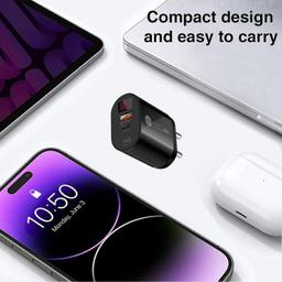IVON 20W PD + 3.4A USB Wall Charger Adapter with Digital LED & Quick Charge 3.0 Compatible with Smartphones, Tablets, iPads etc.