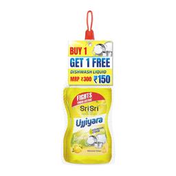 Ujjiyara Liquid Dishwash Lemon - Removes Odour, 500 ml (Buy 1 Get 1)