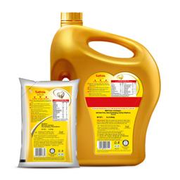 Saffola Gold Refined Cooking oil | Blended of Rice Bran & Sunflower oil | 5 Litre Jar + Free 1 Litre Pouch