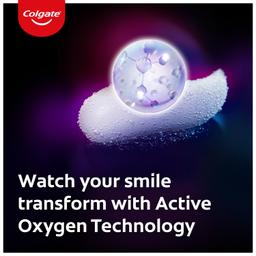 Colgate Visible White O2, Teeth Whitening Toothpaste (50g) for noticeably whiter teeth starting in 3 days. Peppermint Sparkle with Active Technology, Enamel Safe Teeth Whitening