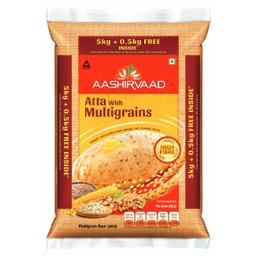 Aashirvaad Atta with Multigrains, 5kg pack, The High Fibre Atta