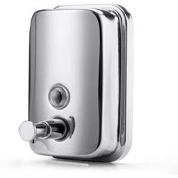 Wall Mounted Stainless Steel Liquid Soap Shampoo Sanitizer Handwash Lotion Gel Conditioner Dispenser with Brass Made Pump for Bathroom Kitchen Chrome Plated (800 Ml)