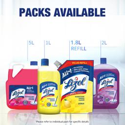Lizol 5 Litre - Citrus, Disinfectant Surface & Floor Cleaner Liquid | Suitable for All Floor Cleaner Mops | Kills 99.9% Germs| India's #1 Floor Cleaner