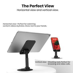 IVON Mobile Stand Holder for Desk Sturdy, Anti-Slip, Height & Angle Adjustable Mobile Holder (Black) IV - HL 20