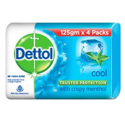 Dettol Cool Germ Protection Bathing Soap bar, 125gm (Pack of 4)