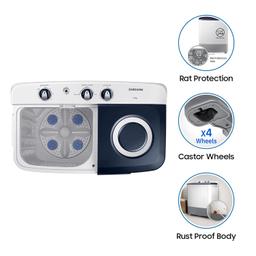 Samsung 6.5 kg, 5 star, Semi-Automatic Washing Machine (WT65R2200LL/TL, Air Turbo Drying, LIGHT GRAY)