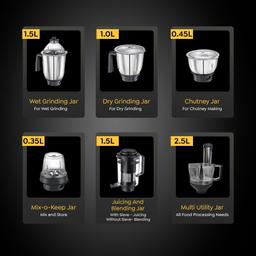 Prestige Endura Pro 1000W Multi Functional Mixer Grinder 14 different functionalities|Black & Silver