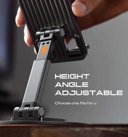 IVON Mobile Stand Holder for Desk Sturdy, Anti-Slip, Height & Angle Adjustable Mobile Holder (Black) IV - HL 20