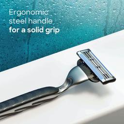 Gillette Mach 3 (Handle + 2 Cartridges) Razor for Men,Value Pack with 3 Anti-Friction blades,