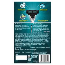Gillette Mach 3 (Handle + 2 Cartridges) Razor for Men,Value Pack with 3 Anti-Friction blades,