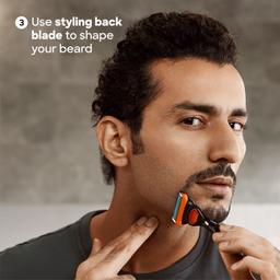 Gillette Fusion Razor for Men with blades | With Back blade beard shaper | Face Razor with Precision trimmer | Style Beard Edges| Perfect Shave Perfect shape | Beard Styling Razor for Men