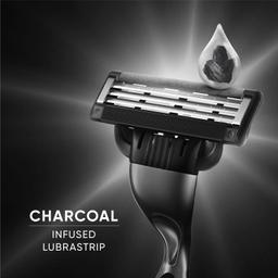 Gillette Mach3 Charcoal Razor for Men with New Enhanced Lubrastrip with a Touch of Charcoal for a Close Shave |Sensitive skin type| Face Razor Men | Metal handle with Ergonomic Grip