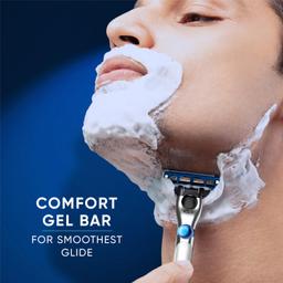 Gillette Mach 3 Turbo Shaving Razor for Men | Most Comfortable shave | Flexiball & Dynamic Pivot for Safe shave | Anti-Friction Blades & Lubricating Strip for smooth shave and sensitive skin