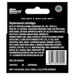 Gillette Mach3 Charcoal Shaving Razor Blades 4S Pack(Cartridge) | Razor blades for Men | Anti-friction blades for comfortable shave | Razor for Men with enhanced Charcoal Lubrastrip for smooth shave