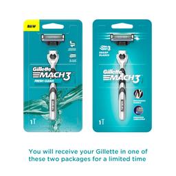 Gillette Mach 3 Razor for men Most Comfortable shave| 3 blade Razor for men | Anti-Friction Blades for safe shave | Lubricating Strip for smooth shave & sensitive skin | Metal Handle & Superior Grip