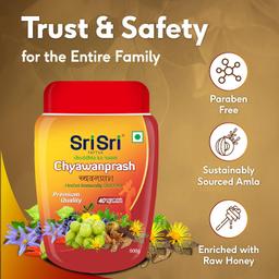 Sri Sri Tattva Chyawanprash, 500g - Herbal Immunity Booster with 40+ Ayurvedic Ingredients for Better Strength and Stamina,